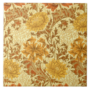 William Morris Chrysanthemen, Senfgold Fliese