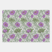 William Morris Chrysanthemum Blumengolden Rot Geschenkpapier Set (Vorderseite 3)