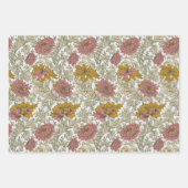 William Morris Chrysanthemum Blumengolden Rot Geschenkpapier Set (Vorderseite 2)