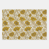 William Morris Chrysanthemum Blumengolden Rot Geschenkpapier Set (Vorderseite)