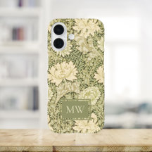 William Morris Chrysanthemum Custom Monogram