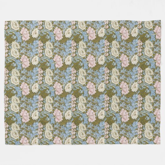 William Morris Chrysanthemum Floral Pattern Foliag Fleecedecke (Vorderseite (Horizontal))