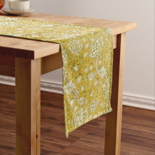 William Morris Chrysanthemum Floral Pattern Foliag Großer Tischläufer