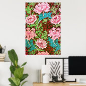William Morris Chrysanthemum Floral Wallpaper Poster (Heimbüro)