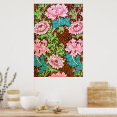 William Morris Chrysanthemum Floral Wallpaper Poster (Küche)