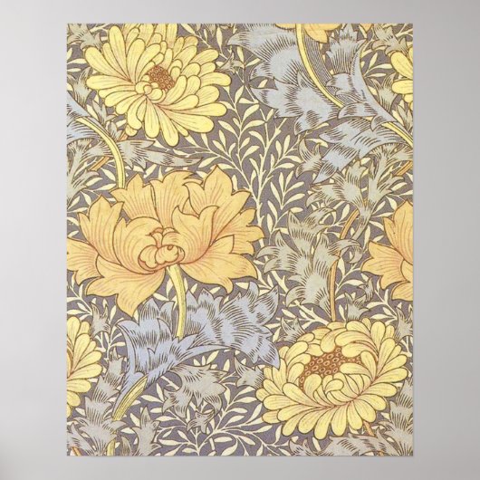 William Morris Chrysanthemum Hübsche Blume Poster (Vorne)
