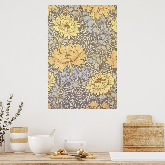 William Morris Chrysanthemum Hübsche Blume Poster (Küche)