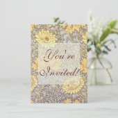 William Morris Chrysanthemum Mum Blume Einladung (Stehend Vorderseite)