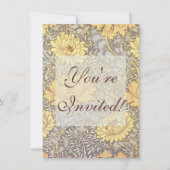 William Morris Chrysanthemum Mum Blume Einladung (Vorderseite)