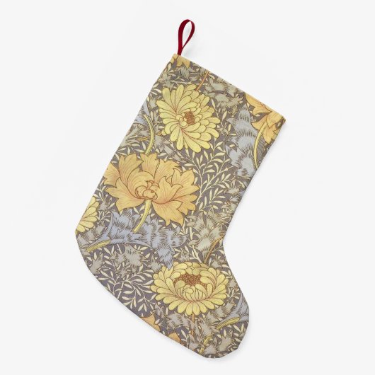 William Morris Chrysanthemum Mum Blume Kleiner Weihnachtsstrumpf (Vorderansicht (hängend))