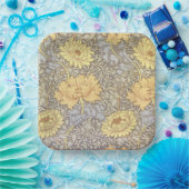 William Morris Chrysanthemum Mum Blume Pappteller (Party)