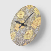 William Morris Chrysanthemum Mum Blume Runde Wanduhr (Winkel)