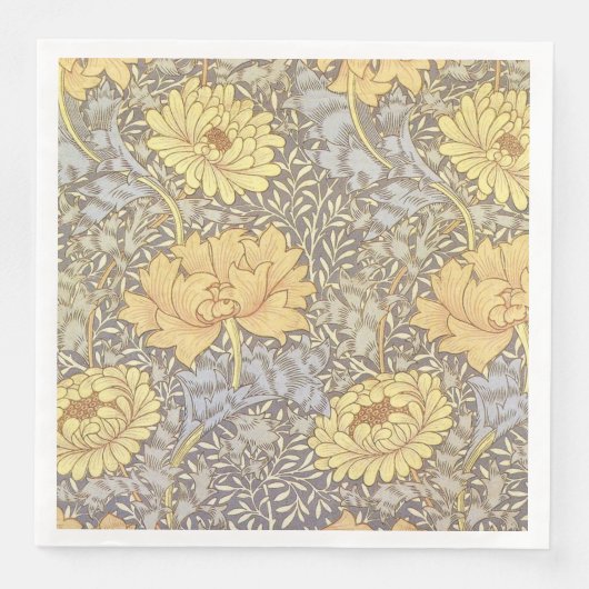 William Morris Chrysanthemum Mum Blume Serviette (Vorderseite)