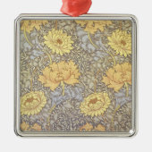 William Morris Chrysanthemum Mum Blume Silbernes Ornament (Vorne)