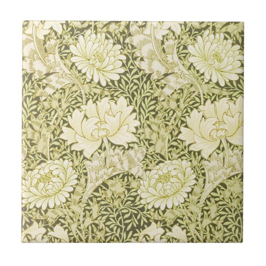 William Morris Chrysanthemum Muster Fliese (Vorderseite)