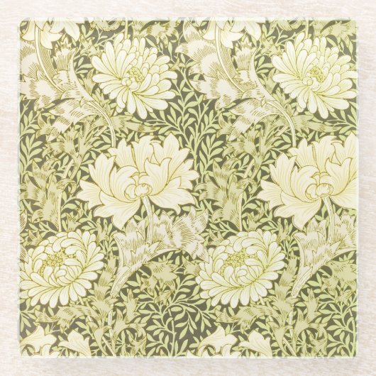 William Morris Chrysanthemum Muster Glasuntersetzer (Vorderseite)