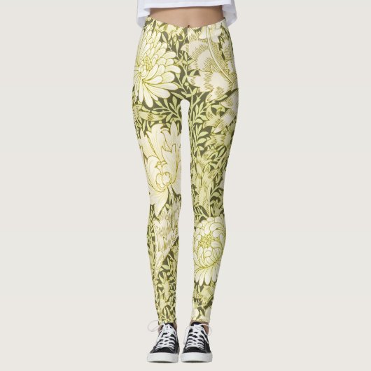 William Morris Chrysanthemum Muster Leggings (Vorderseite)