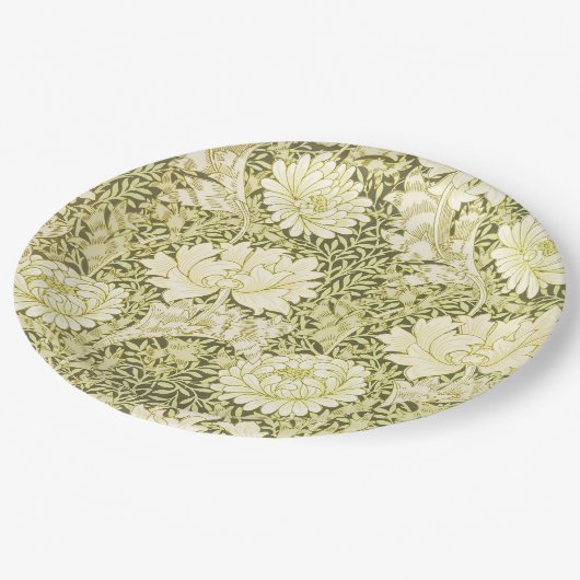 William Morris Chrysanthemum Muster Pappteller (Schrägansicht)