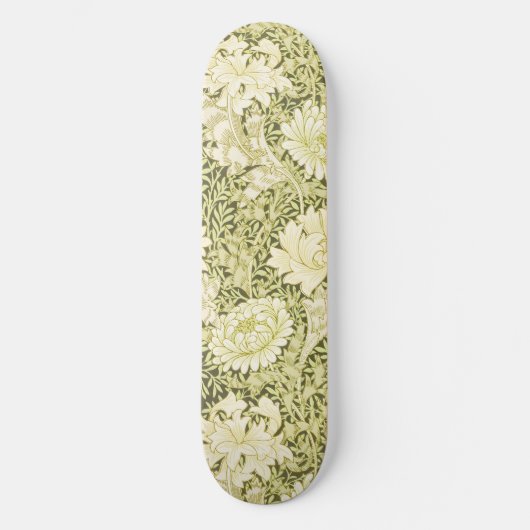 William Morris Chrysanthemum Muster Skateboard (Vorderseite)