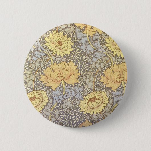 William Morris Chrysanthemum-Mutterblumen Button (Vorderseite)