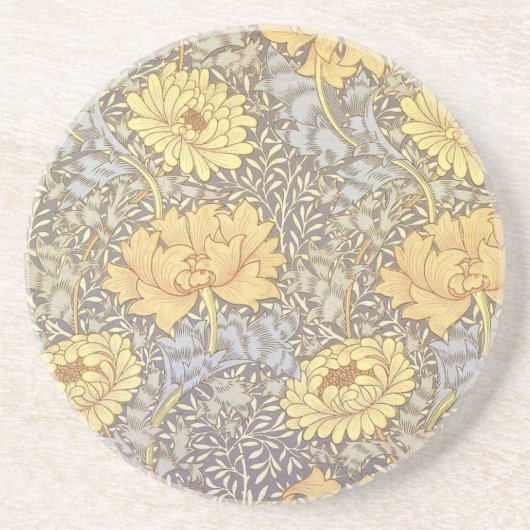 William Morris Chrysanthemum-Mutterblumen Sandstein Untersetzer (Vorne)