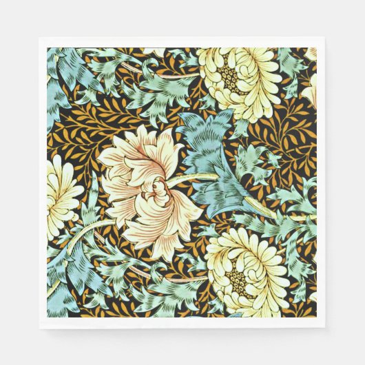 William Morris - Chrysanthemum Pastels Serviette (Vorderseite)