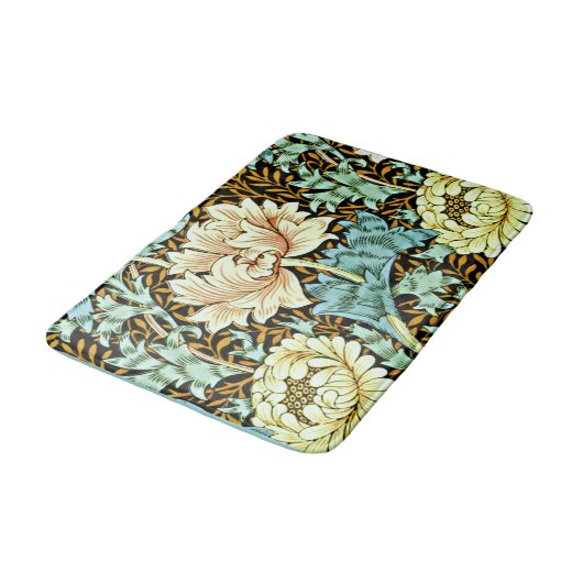 William Morris - Chrysanthemum Pattern, Badematte (Schrägansicht)