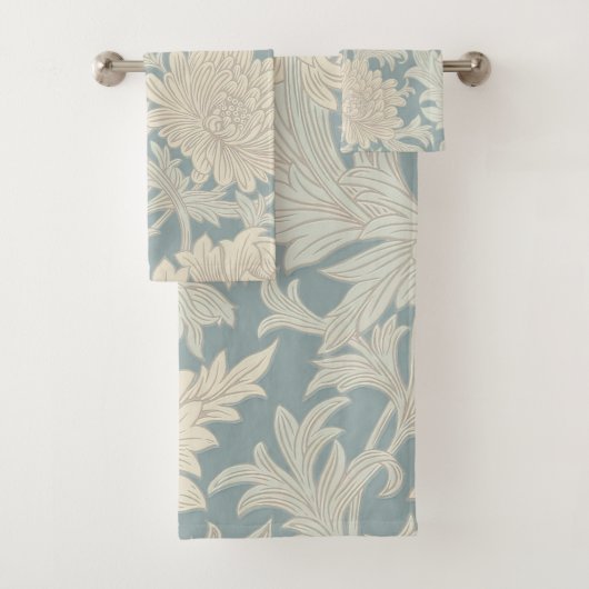 William Morris Chrysanthemum Pattern Badhandtuch Set (Insitu)