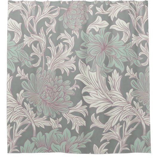 William Morris Chrysanthemum Pattern Dusche Curtai Duschvorhang (Vorderseite)