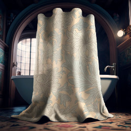 William Morris Chrysanthemum Pattern Dusche Curtai Duschvorhang