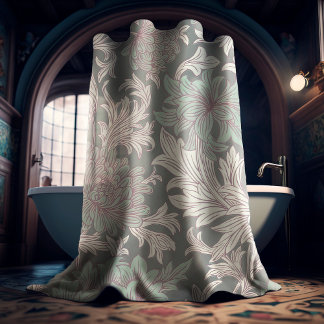 William Morris Chrysanthemum Pattern Dusche Curtai Duschvorhang