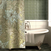 William Morris Chrysanthemum Pattern Dusche Curtai Duschvorhang