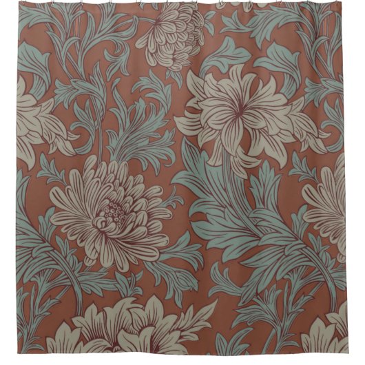 William Morris Chrysanthemum Pattern Dusche Curtai Duschvorhang (Vorderseite)