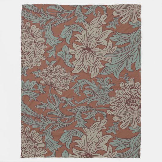 William Morris Chrysanthemum Pattern Fleece Blanke (Vorderseite)