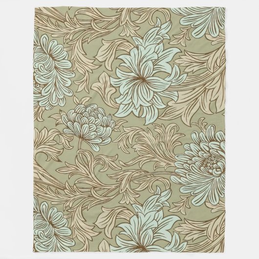 William Morris Chrysanthemum Pattern Fleece Blanke (Vorderseite)