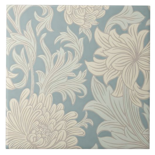 William Morris Chrysanthemum Pattern Fliese (Vorderseite)