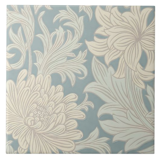 William Morris Chrysanthemum Pattern Fliese (Vorderseite)