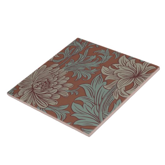 William Morris Chrysanthemum Pattern Keramik Tile Fliese (Seite)