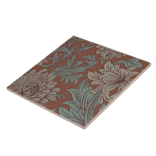 William Morris Chrysanthemum Pattern Keramik Tile Fliese (Seite)
