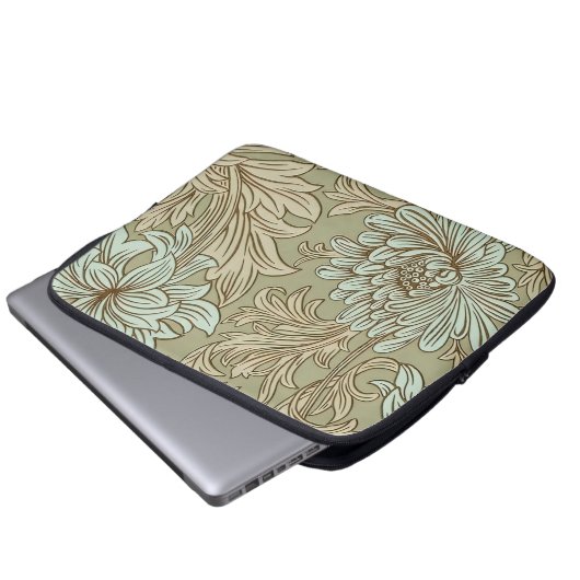 William Morris Chrysanthemum Pattern Laptop Sleeve (Vorne Knopf)