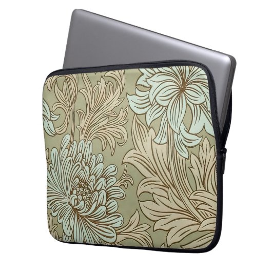 William Morris Chrysanthemum Pattern Laptop Sleeve (Vorderseite Links)