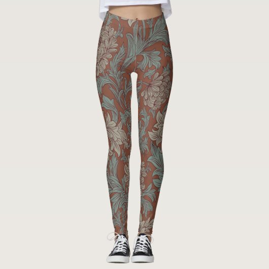 William Morris Chrysanthemum Pattern Leggings (Vorderseite)