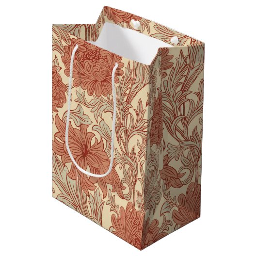 William Morris Chrysanthemum Pattern Medium Gift B Mittlere Geschenktüte (Vorderseite Schrägansicht)