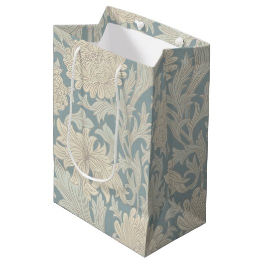 William Morris Chrysanthemum Pattern Mittlere Geschenktüte (Vorderseite Schrägansicht)
