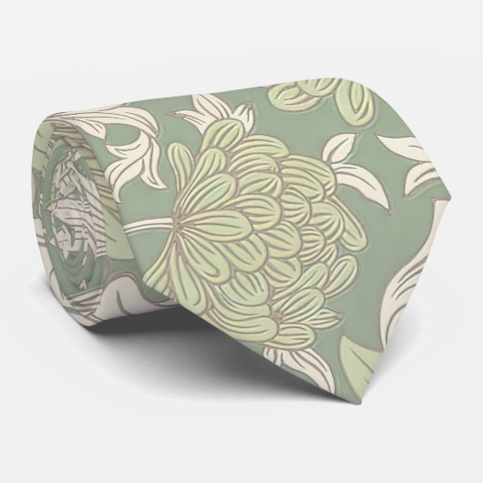 William Morris Chrysanthemum Pattern Neck Tie Krawatte (Gerollt)