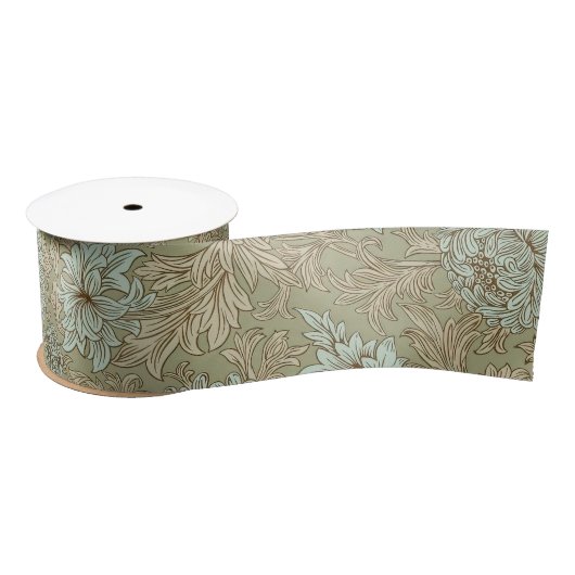 William Morris Chrysanthemum Pattern Satin Ribbon Satinband (Spule)