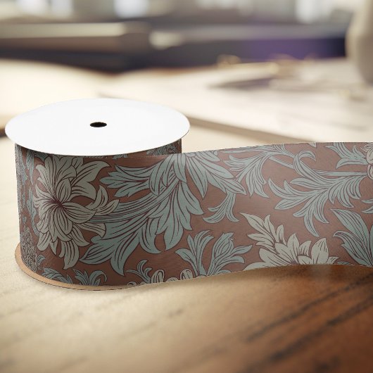 William Morris Chrysanthemum Pattern Satin Ribbon Satinband