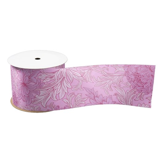 William Morris Chrysanthemum Pattern Satin Ribbon Satinband (Spule)
