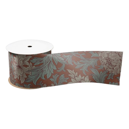 William Morris Chrysanthemum Pattern Satin Ribbon Satinband (Spule)