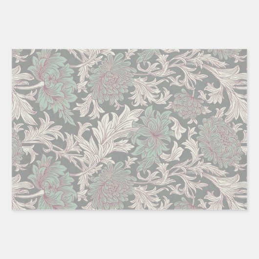 William Morris Chrysanthemum Pattern Wrapping Pape Geschenkpapier Set (Vorderseite 2)